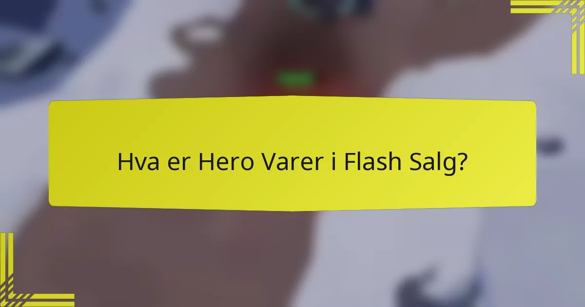 Hva er Hero Varer i Flash Salg?