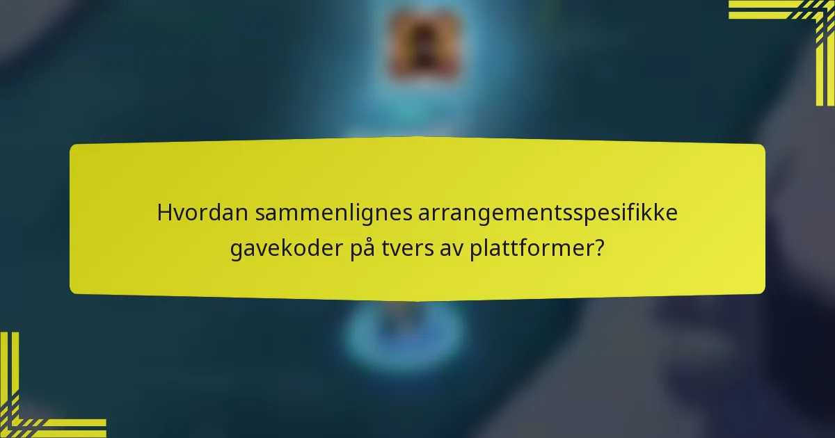 Hvordan sammenlignes arrangementsspesifikke gavekoder på tvers av plattformer?
