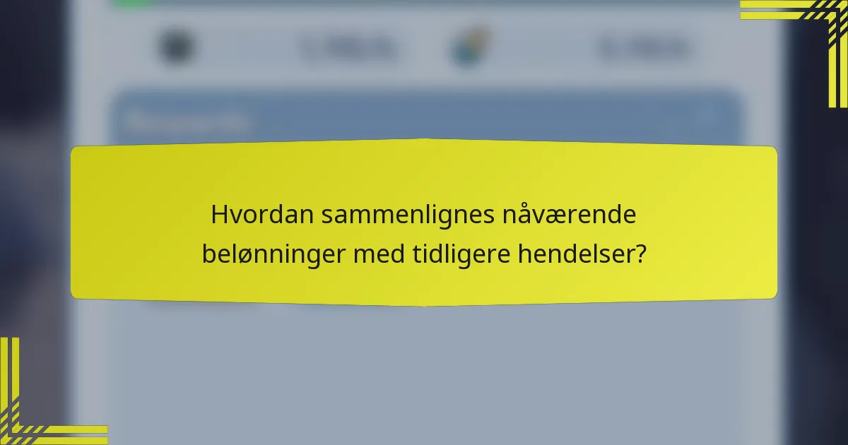 Hvordan sammenlignes nåværende belønninger med tidligere hendelser?